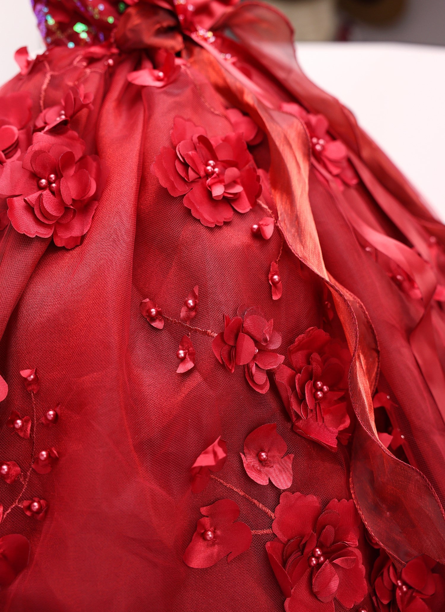 andmade Burgundy Dog Birthday Dress and Special Occasion Pet Gown