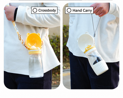 2-in-1 Portable Pet Water Bottle with Food Container