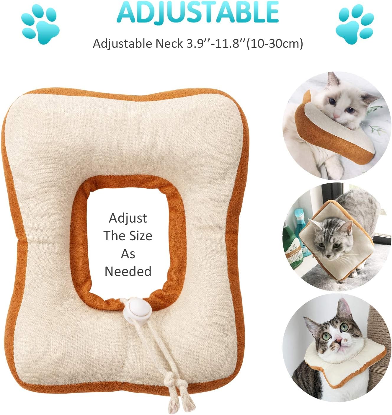 Soft Adjustable Cat Recovery Collar Cone – Cute Avocado & Toast E-Collar