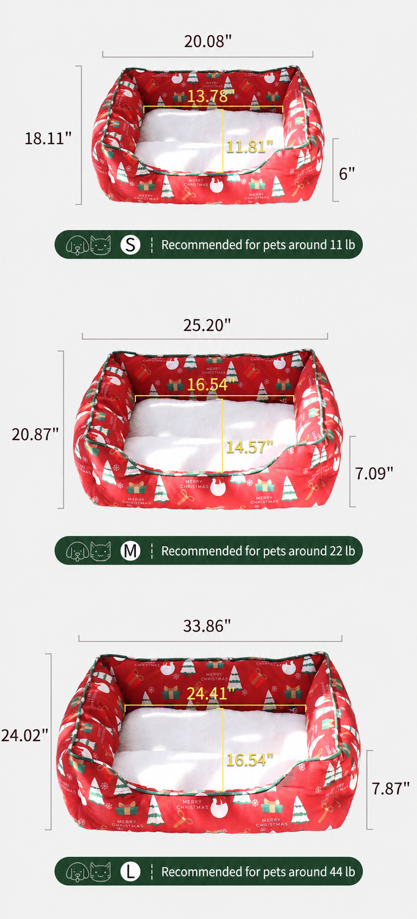 Christmas Cozy Pet Bed Couch