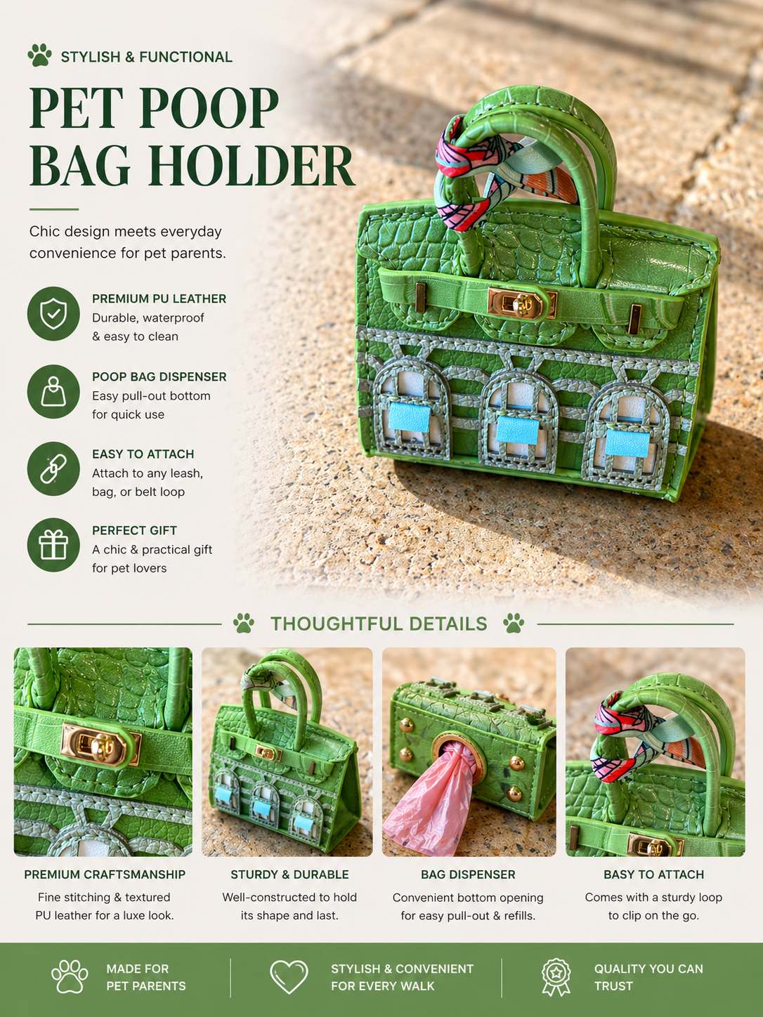 designer dog poop bag holder luxury pet accessories various colors