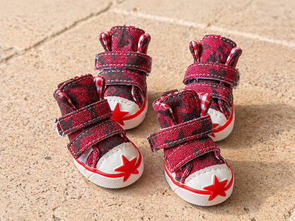 red dog boots paw protection non slip dog footwear