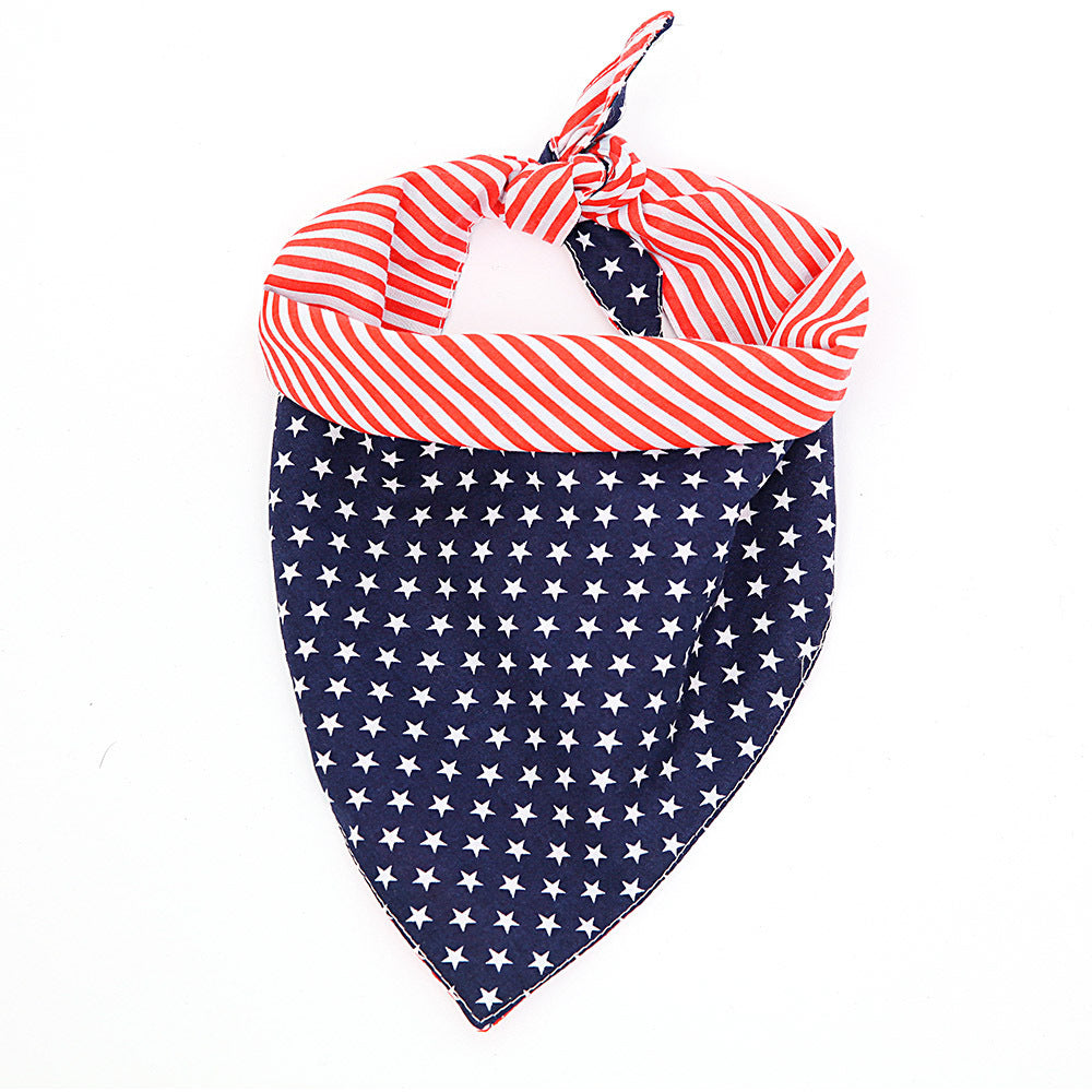 Patriotic Stars and Stripes Dog Bandana