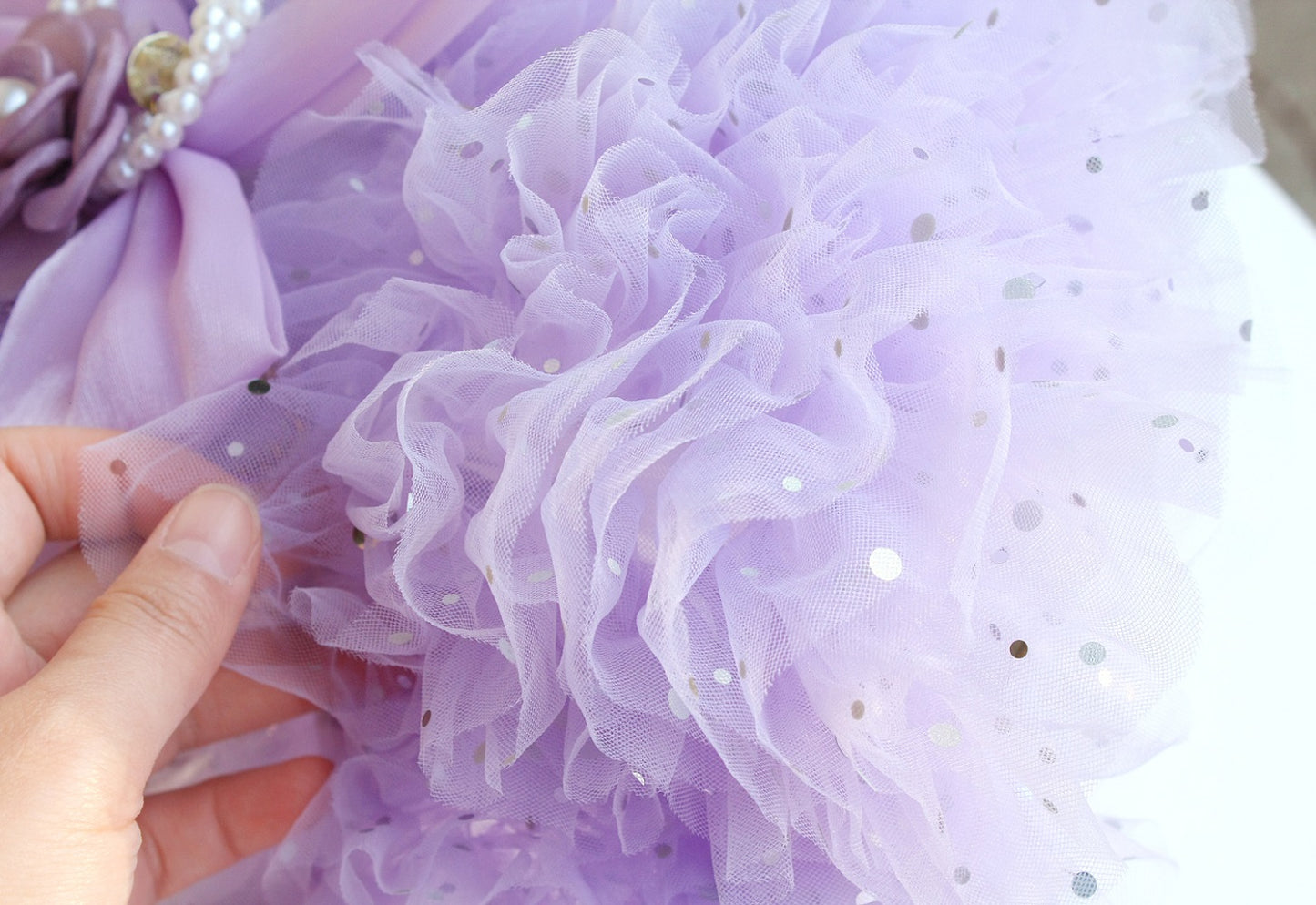 Lavender Pearl Pet Princess Dress For Dog Cat