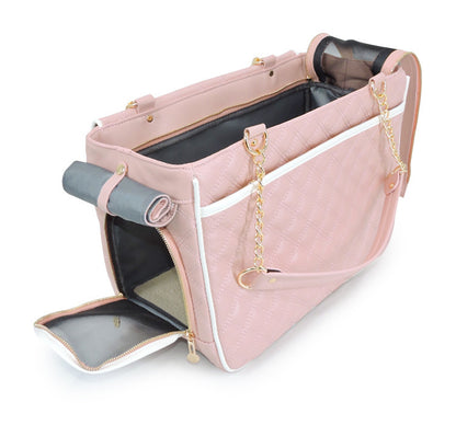 Pink Quilted Pet Carrier Tote