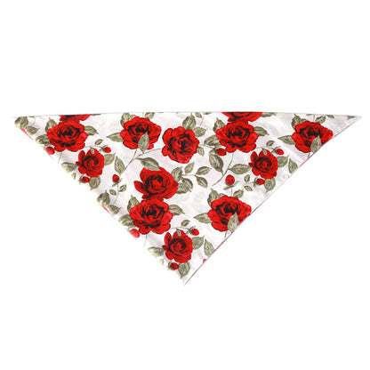 Elegant Floral Reversible Pet Bandana – Rose Design