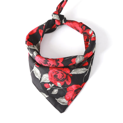 Elegant Floral Reversible Pet Bandana – Rose Design