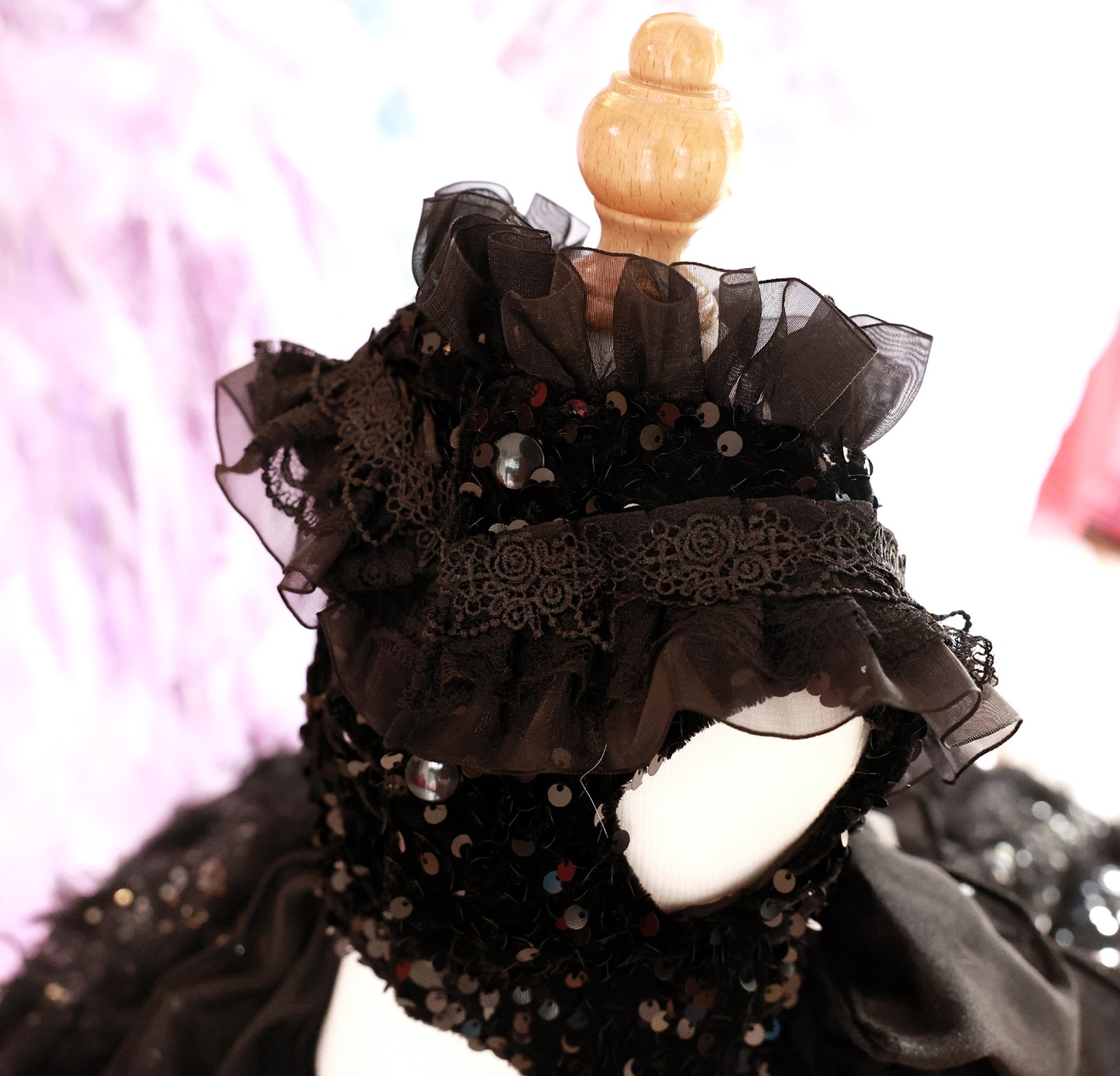 Midnight Noir Sequin Pet Ball Gown