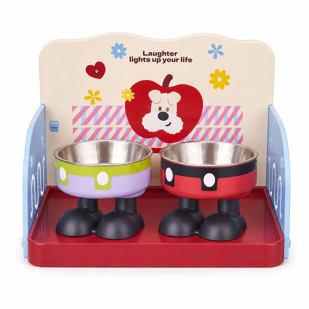 Anti-Spill Pet Feeding Tray with Splash Guard