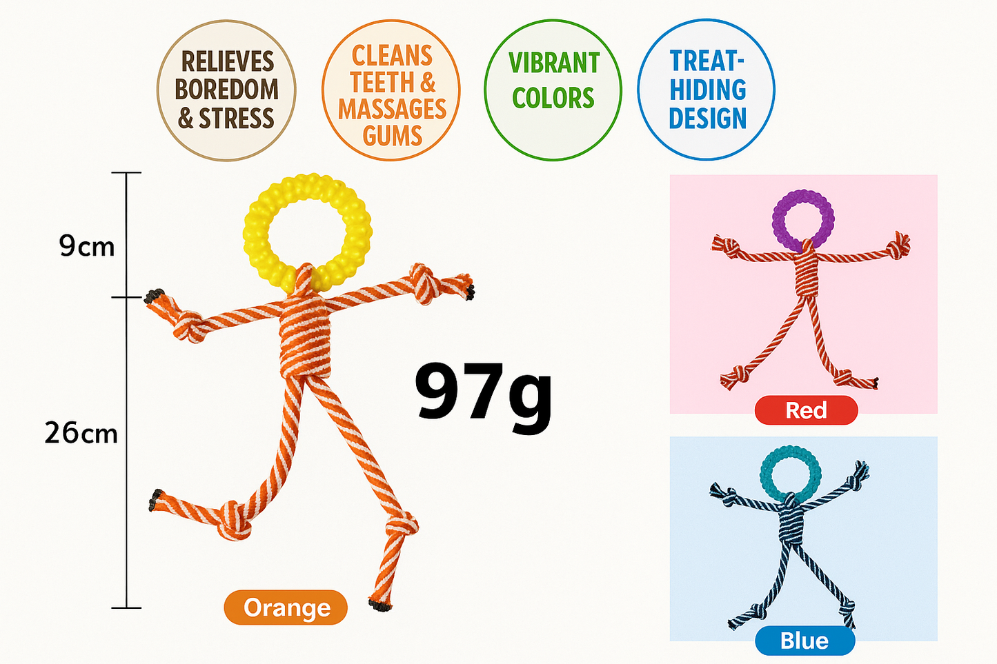 Dog Toy Treat Ring Rope