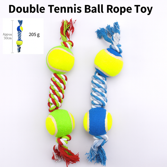 Dog toy Double Tennis Ball Rope