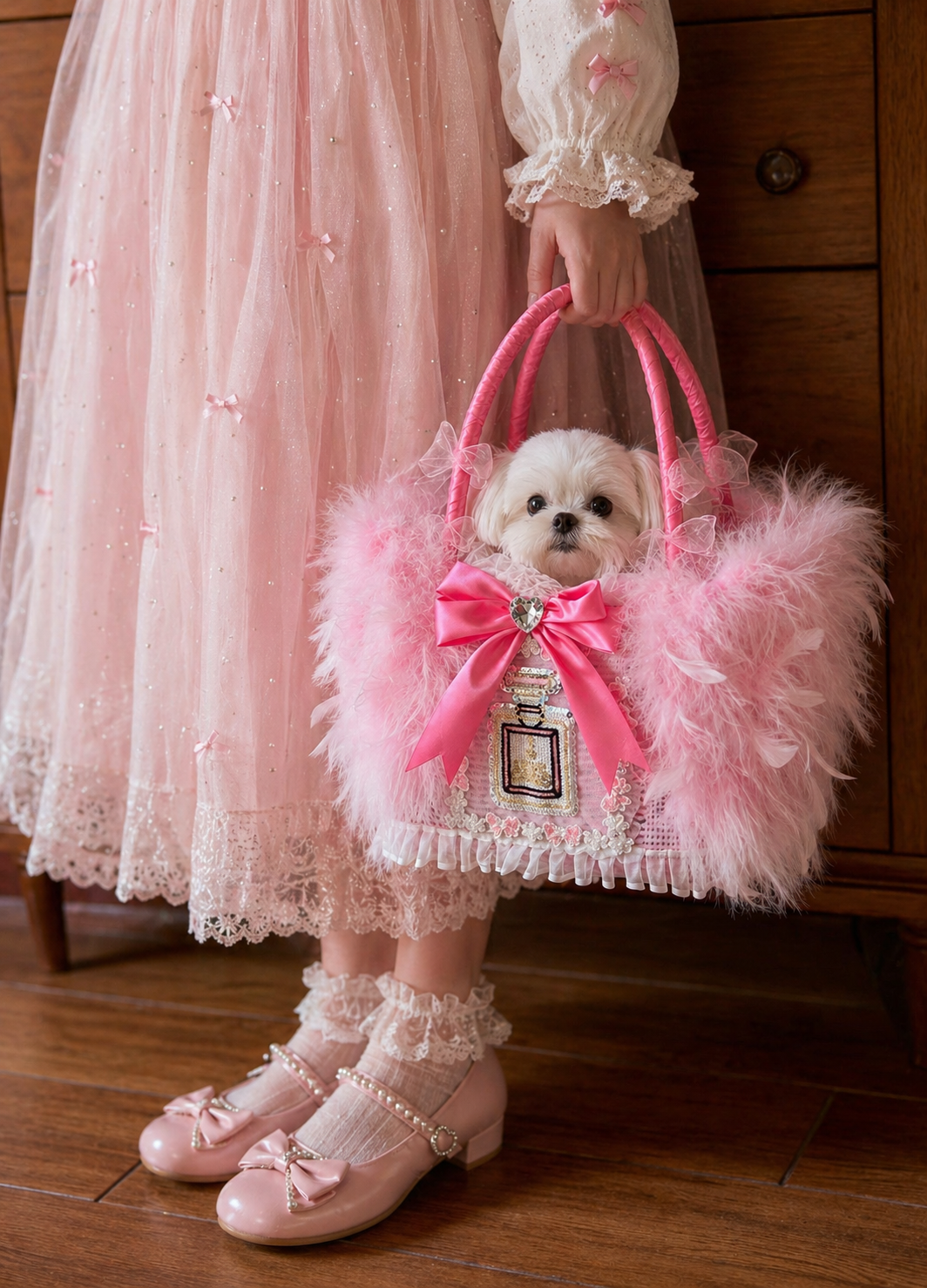 small dog carrier bag for travel and shopping