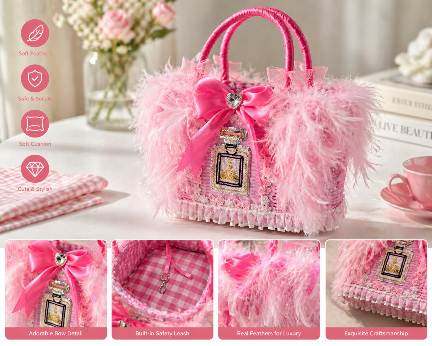 luxury boutique pet carrier for yorkie maltese small dogs