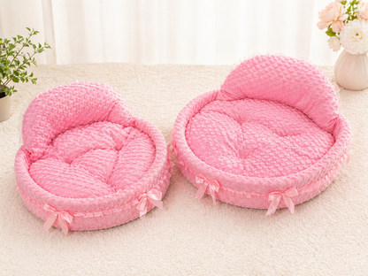 pink dog bed soft plush pet bed