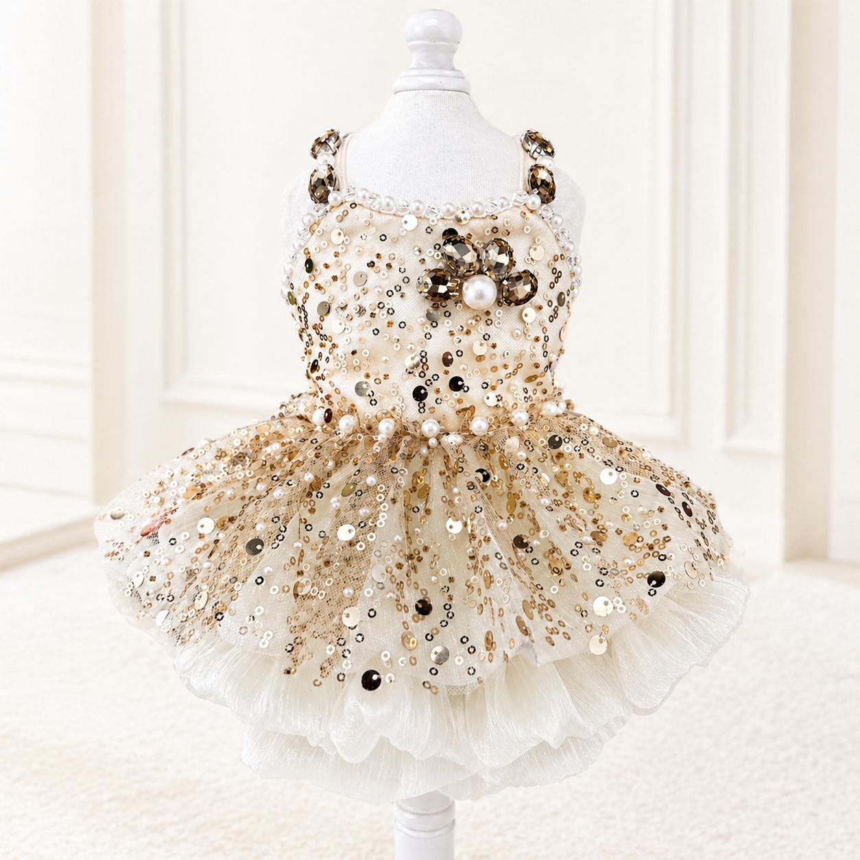 princess dog dress with pearls
