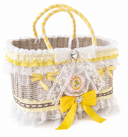 luxury dog carrier basket lace pet bag