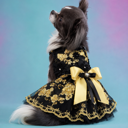 Unique Design Floral Sequin Pet Clothes Luxury Tutu Dogs Dress Perfect for Weddings Birthdays