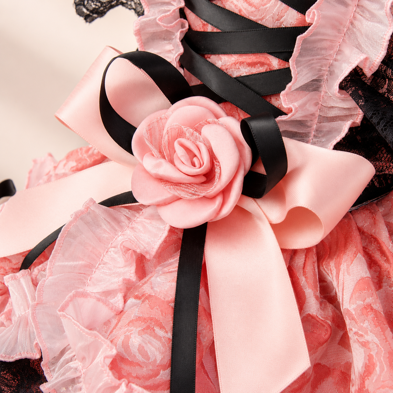 Elegant Lace Bow Pet Dress Lolita Style Dog Clothing