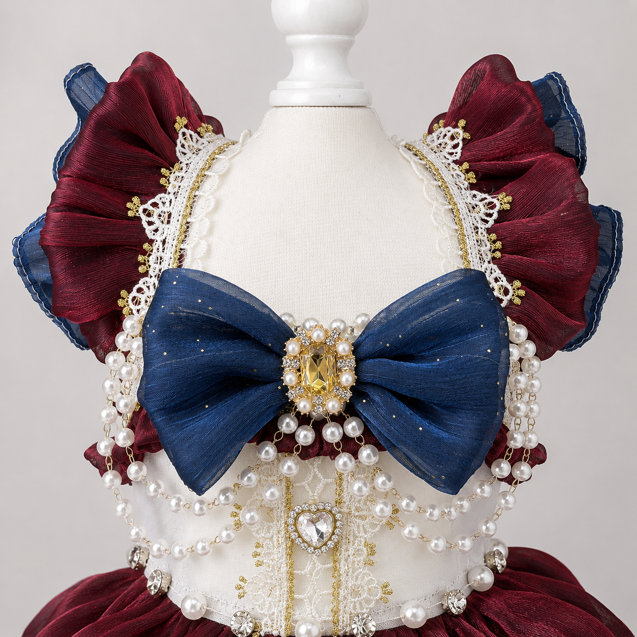 Handmade Luxury Dog Dress Royal Style Lace Tutu