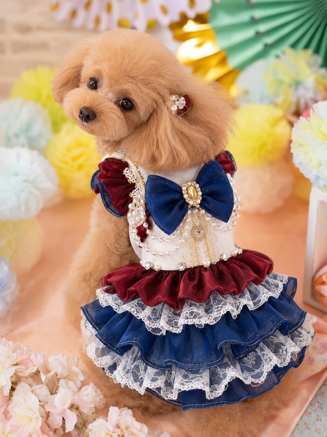 Handmade Luxury Dog Dress Royal Style Lace Tutu