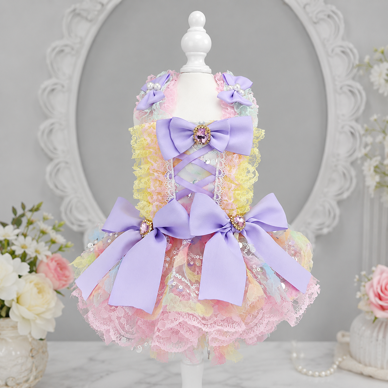Handmade Luxury Dog Dress Princess Lace Tutu