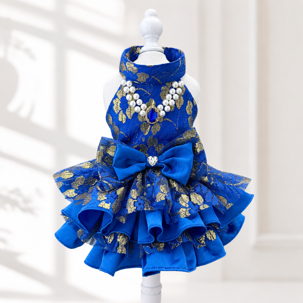 royal blue luxury dog dress