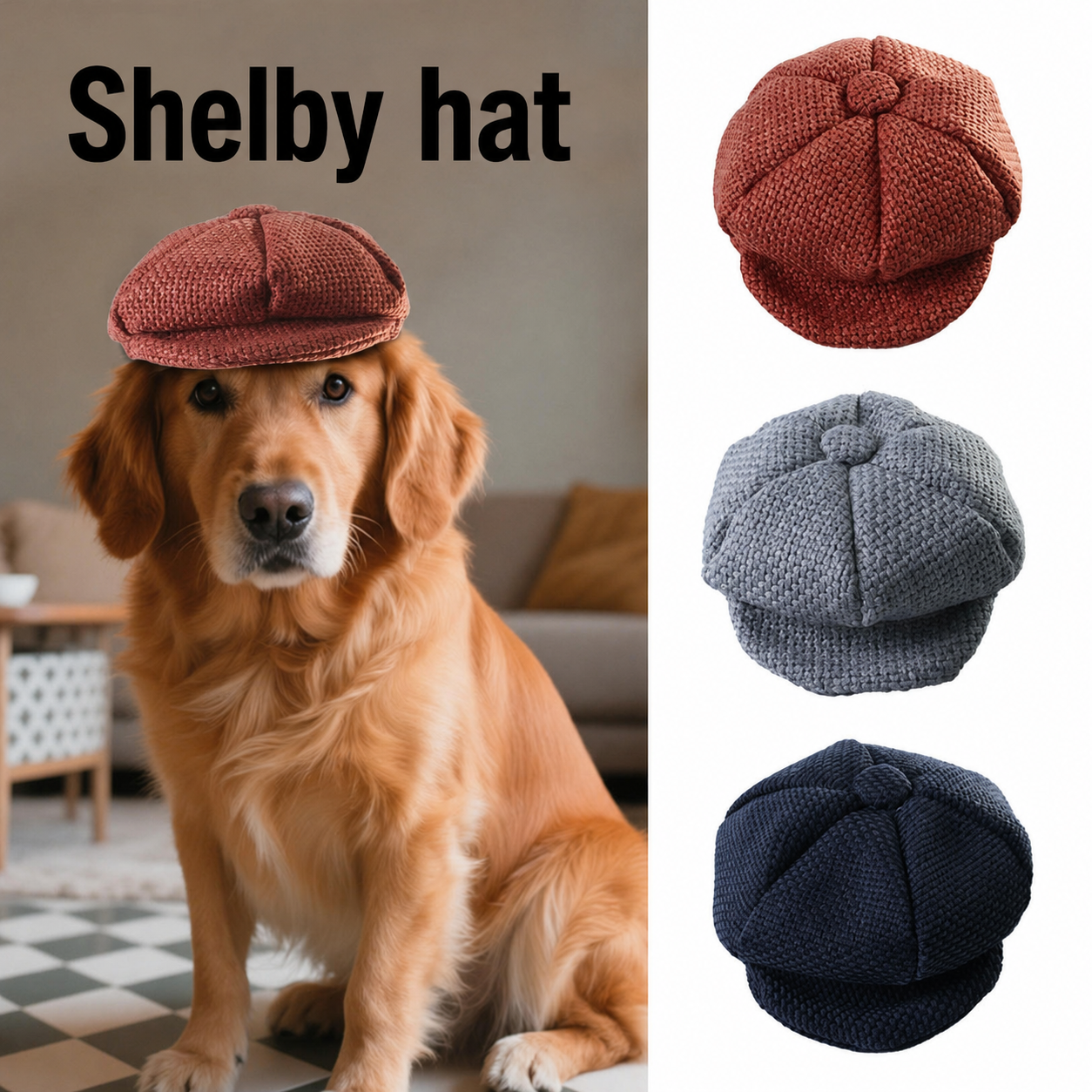 brown shelby flat cap for dogs vintage newsboy pet hat accessory