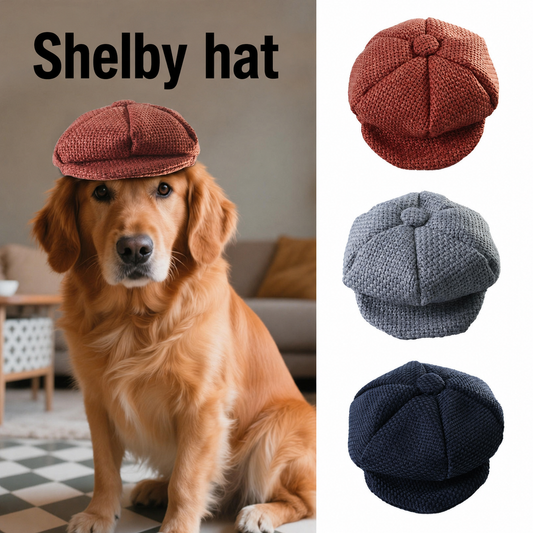 brown shelby flat cap for dogs vintage newsboy pet hat accessory