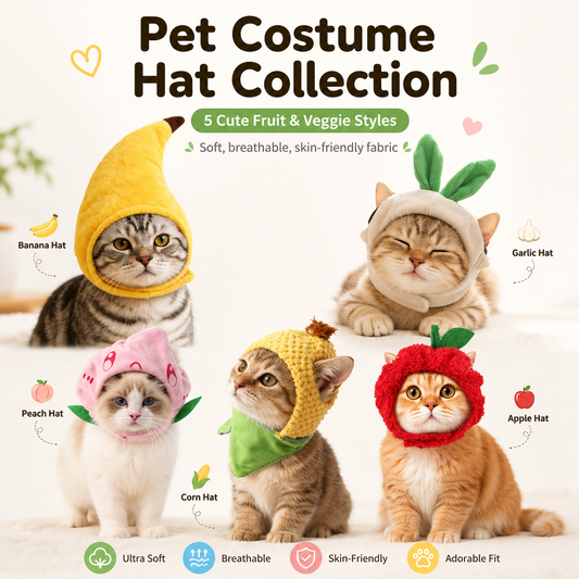 Cute banana cat costume hat for kittens and small pets