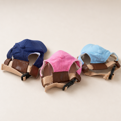 Cute Pet Baseball Cap with Ear Holes – Adjustable Dog Hat for Small Dogs & Cats