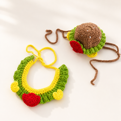handmade-crochet-dog-hat-set
