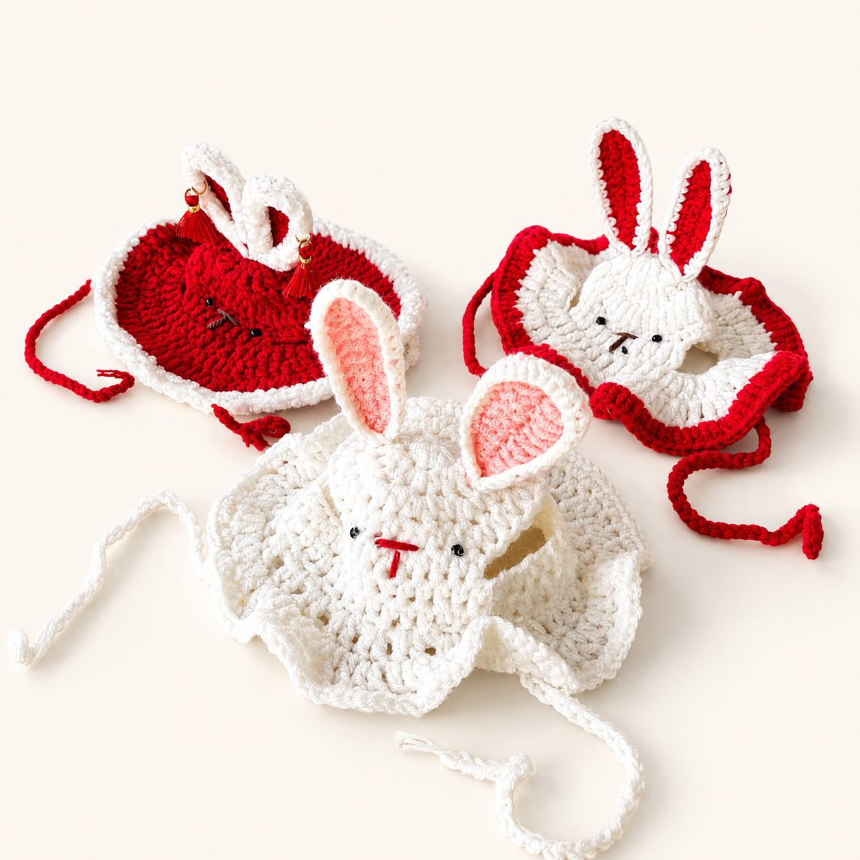 handmade-crochet-bunny-ear-dog-hat