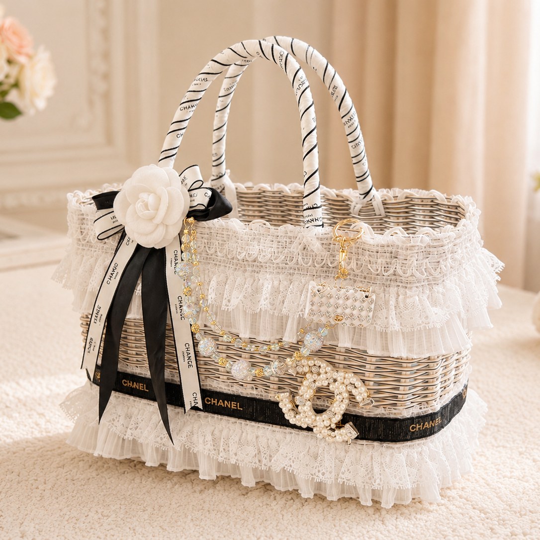luxury lace pet carrier bag for small dogs