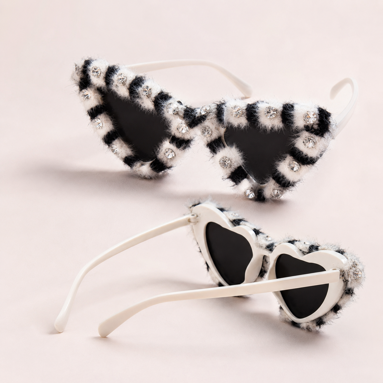 Designer style pet sunglasses with crystal embellishments