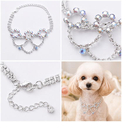 sparkly dog necklace with adjustable chain