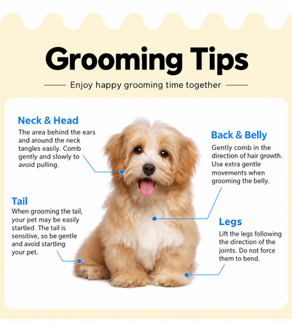 Dual-Tooth Metal Pet Grooming Comb for Dogs & Cats