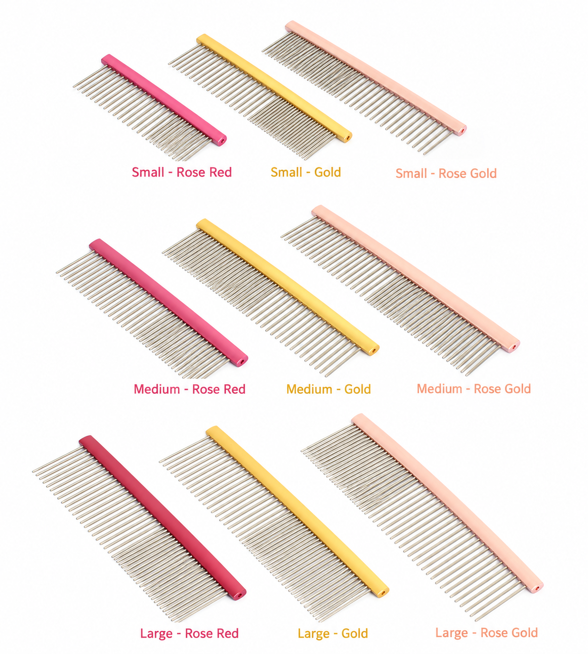 Dual-Tooth Metal Pet Grooming Comb for Dogs & Cats