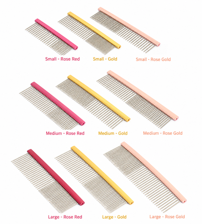 Dual-Tooth Metal Pet Grooming Comb for Dogs & Cats