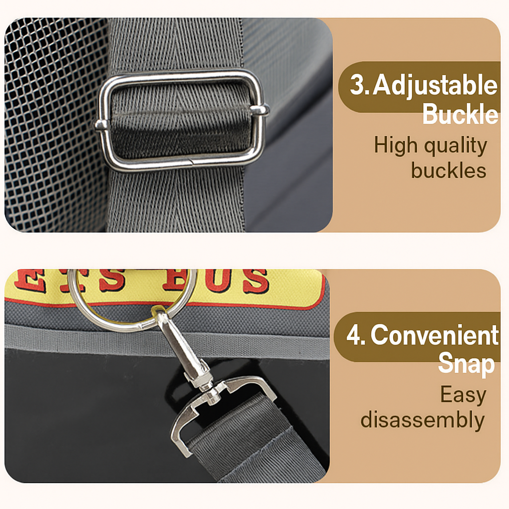 Rolling Pet Carrier – Bus Style Travel Bag with Wheels &amp; Mesh Panels