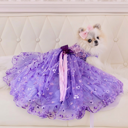 lavender pet wedding gown