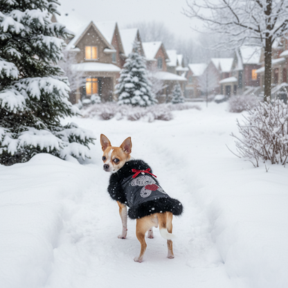 Black Faux Fur Dog Coat