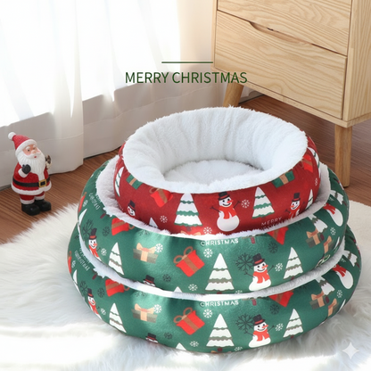 Cozy Christmas Round Pet Bed - main product view
