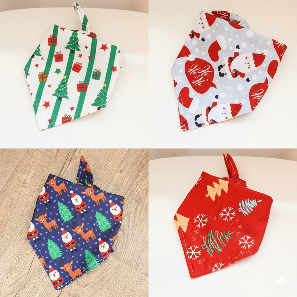 Christmas Pet Bandana Tie-On Holiday Prints
