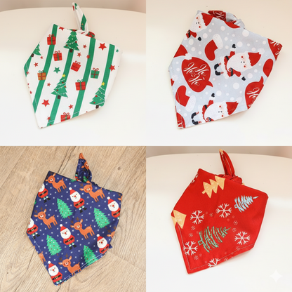 Christmas Pet Bandana Tie-On Holiday Prints
