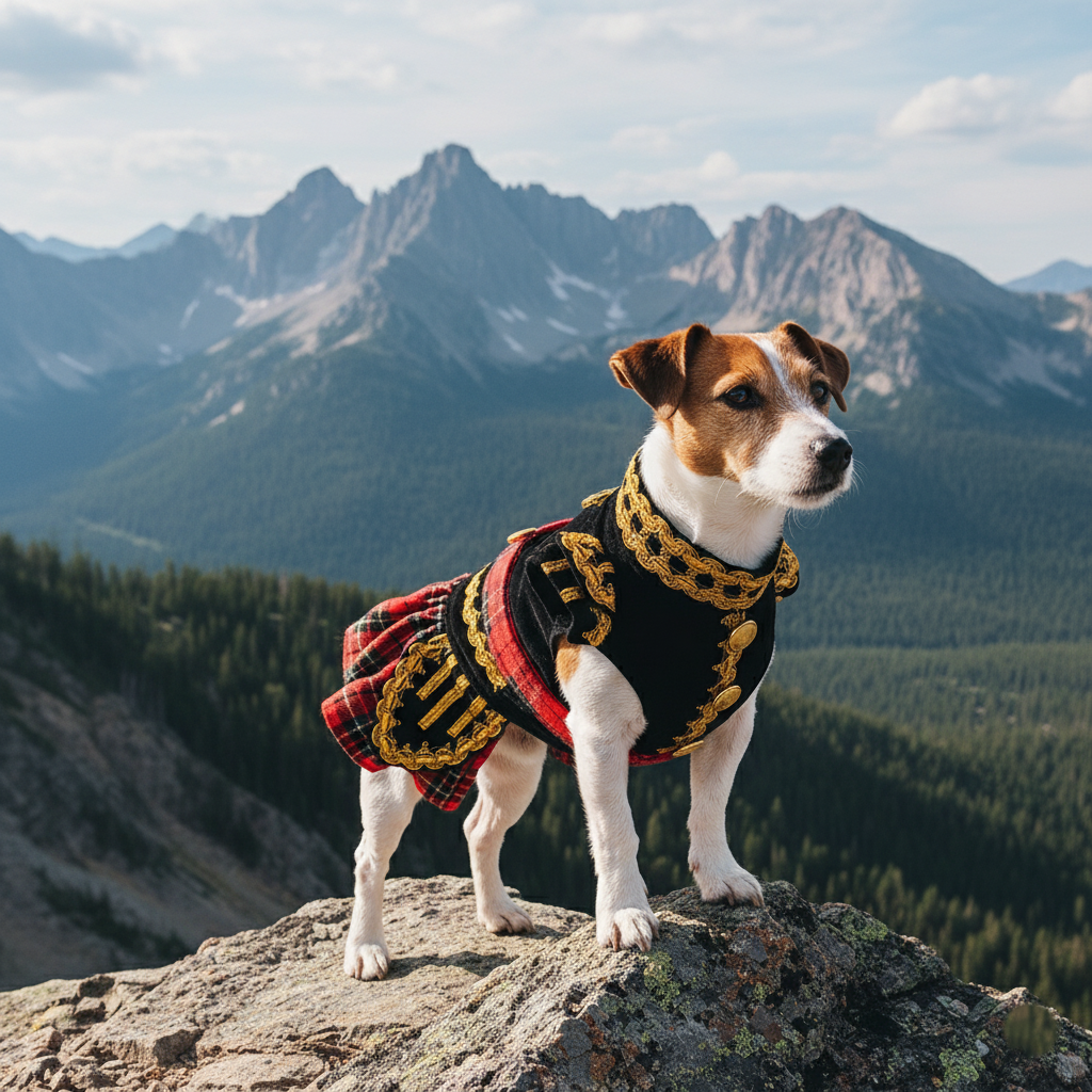 Royal Scottish Plaid Dog Dress Pet Outfit