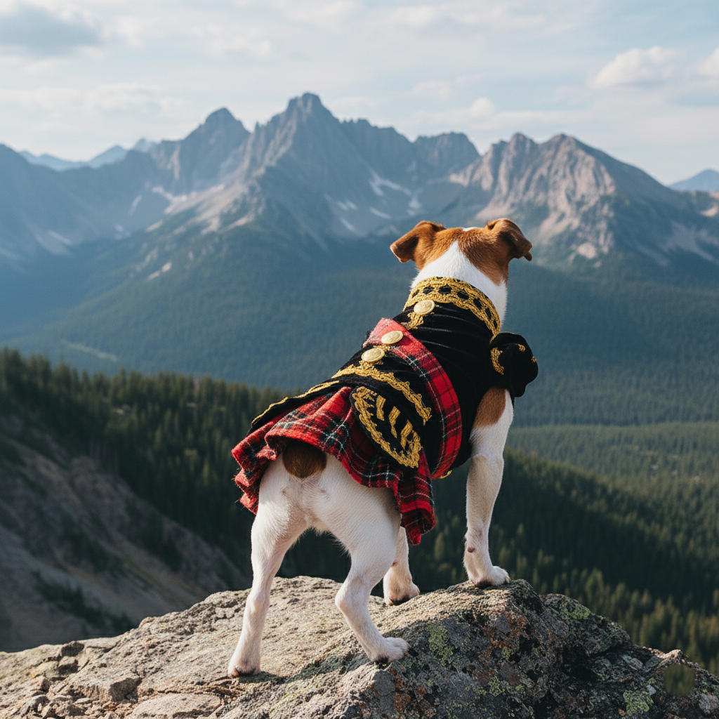 Royal Scottish Plaid Dog Dress Pet Outfit