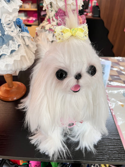 Pet Accessories Lace Bow Hair Clip with Heart Crystal Headwear