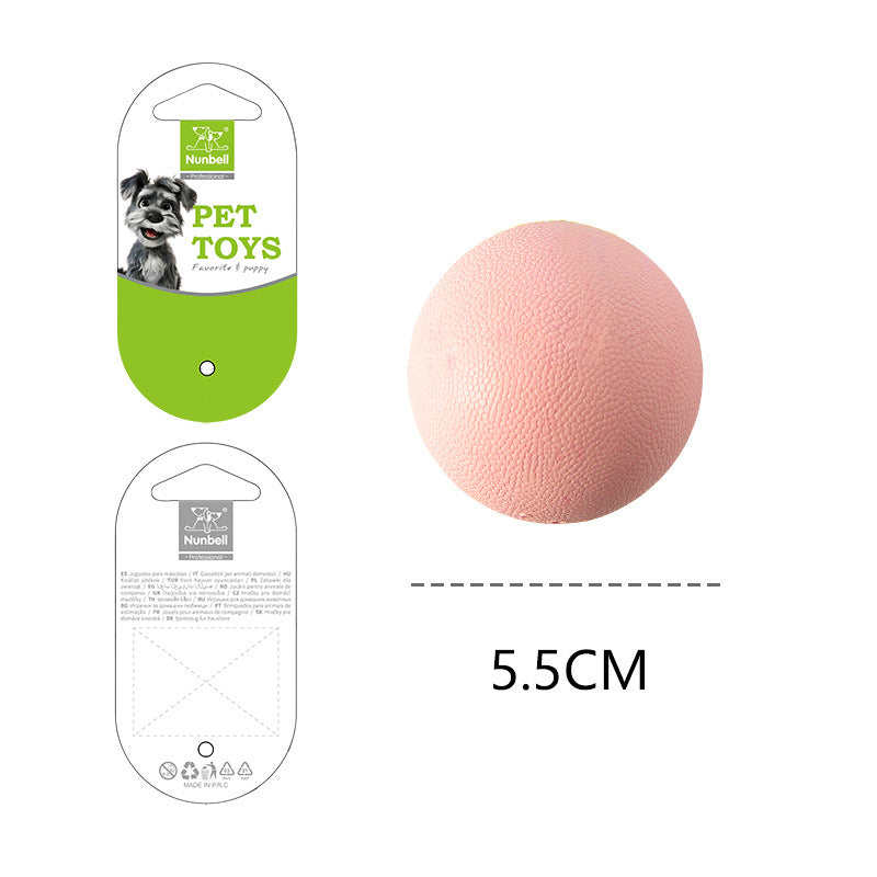 Pink Nunbell textured latex squeaky pet ball in S 5.5 cm size