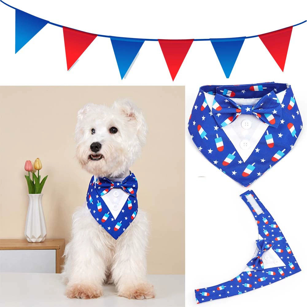 Independence Day pet bow tie bandana