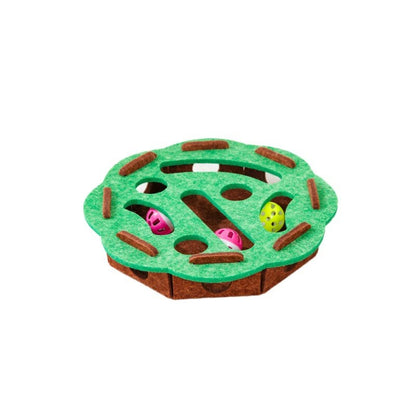 Interactive Cat Puzzle Toy with Scratch Track